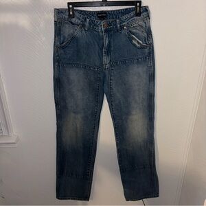 Saint Perry Women’s Straight Leg Patch Denim Jeans Size S